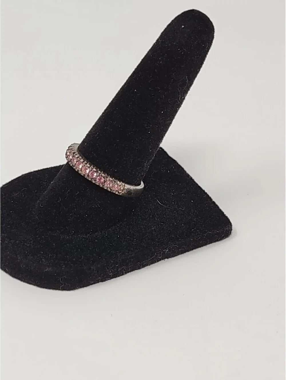 Avon Sterling Silver 925 Pink CZ Eternity Band Ring Sz 7